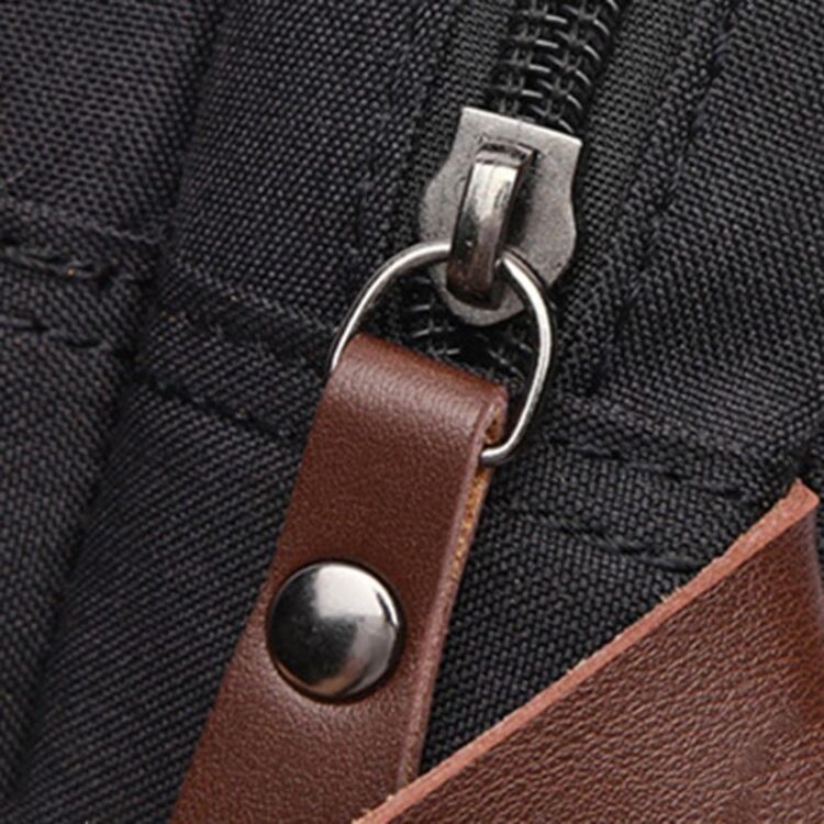 Black casual high quality canvas toiletry storage cosmetic bag with handle