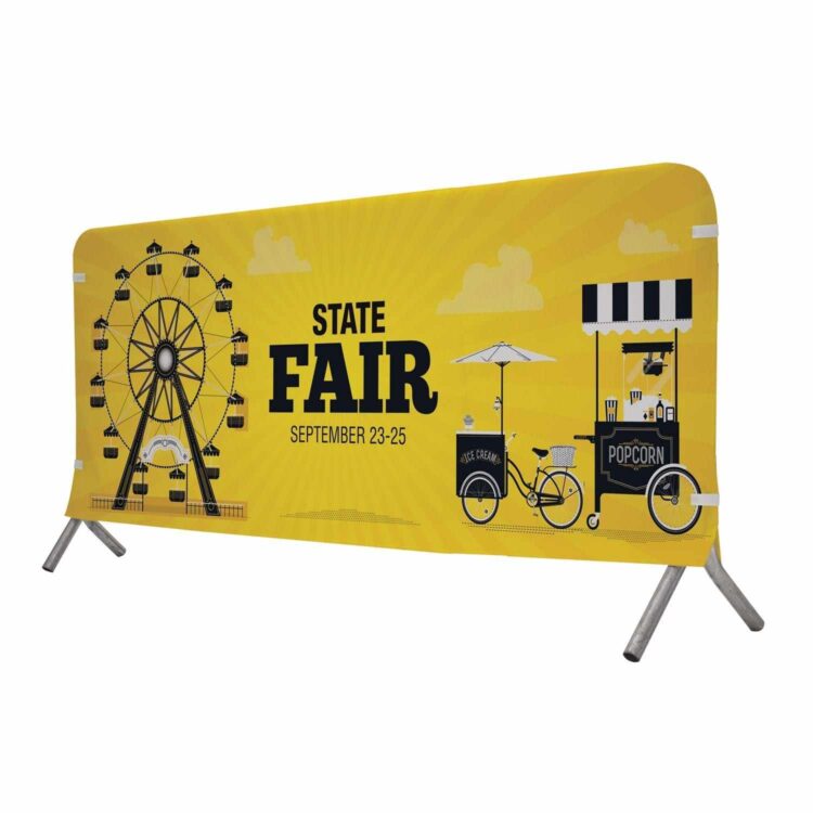 Double-sided campaign barricade covers - custom printed crowd barrier jackets