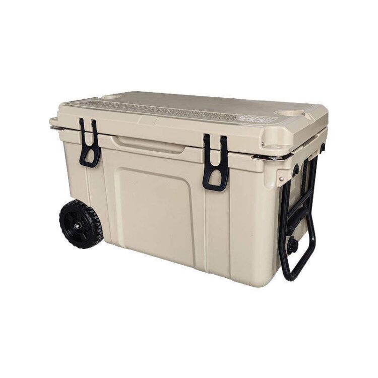 Custom logo latest design ice rotomolded cooler box with wheels