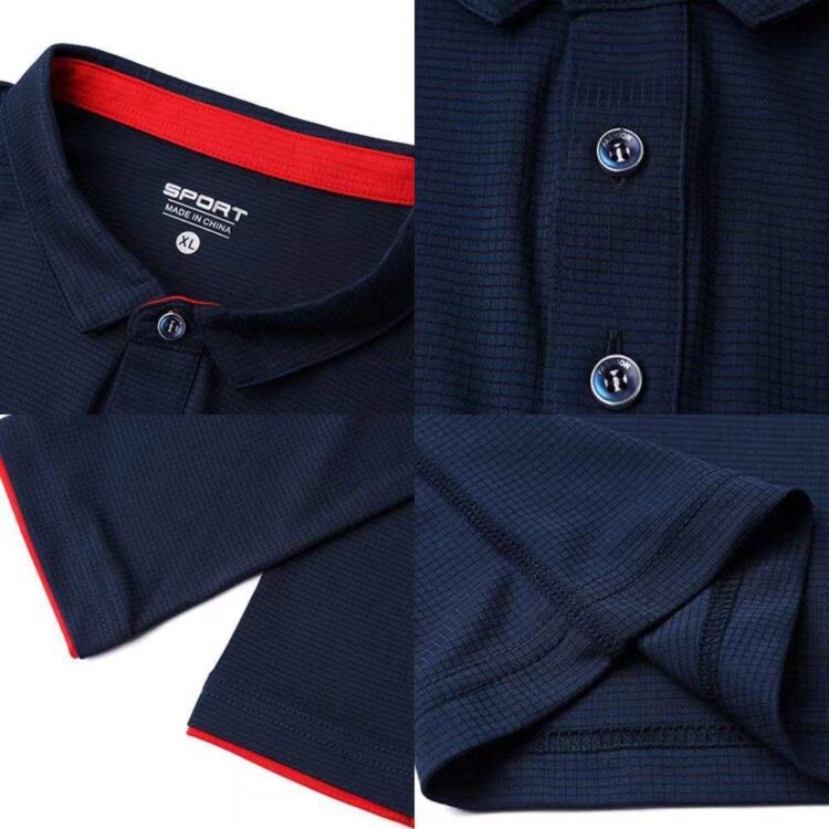 Custom logo knit long sleeves t-shirt quick dry 100% polyester for men plain work golf polo shirt