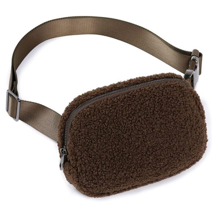 Custom logo fanny pack crossbody belt bag mobile phone bag fleece waterproof fanny pack for gymnasium