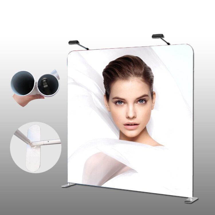 Custom portable standard pop up stand aluminum wall advertising spandex backdrop stand