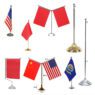Customized waterproof professional corporate table flag stand with custom logo, desk flag, table flag size