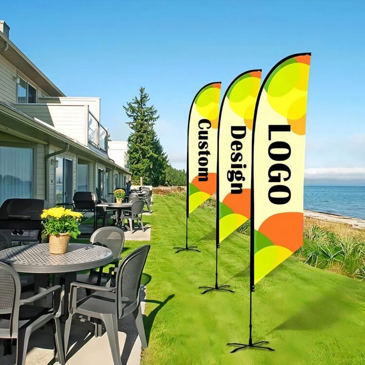 Outdoor indoor event promotional advertising banners custom flying feather banner feather flag beach flags with designed logo