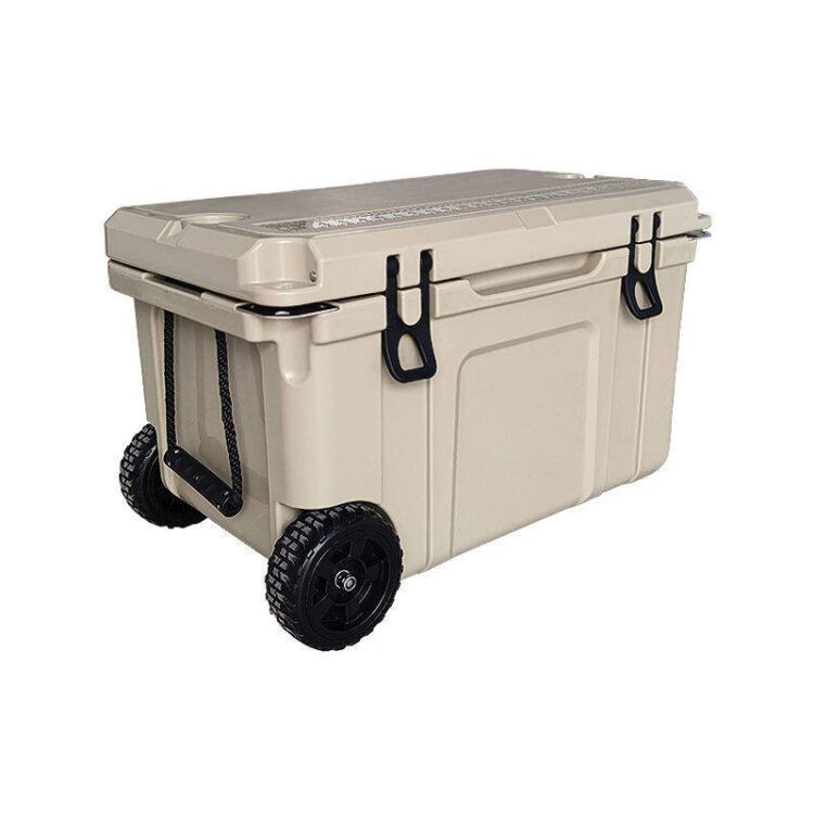 Custom logo latest design ice rotomolded cooler box with wheels