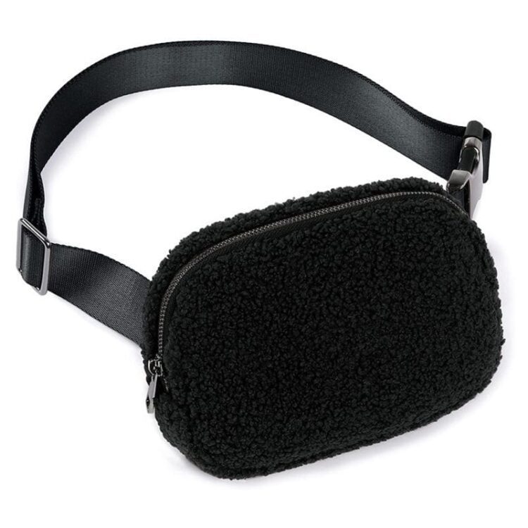 Custom logo fanny pack crossbody belt bag mobile phone bag fleece waterproof fanny pack for gymnasium