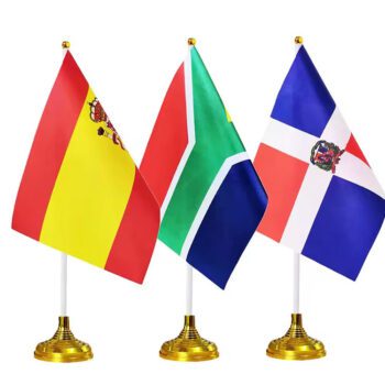 Customized waterproof professional corporate table flag stand with custom logo, desk flag, table flag size