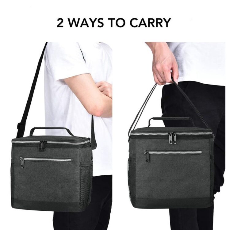 Custom logo 600d oxford cloth lunch bag for office work waterproof handbag with shoulder strap insulated cooler picnic bags