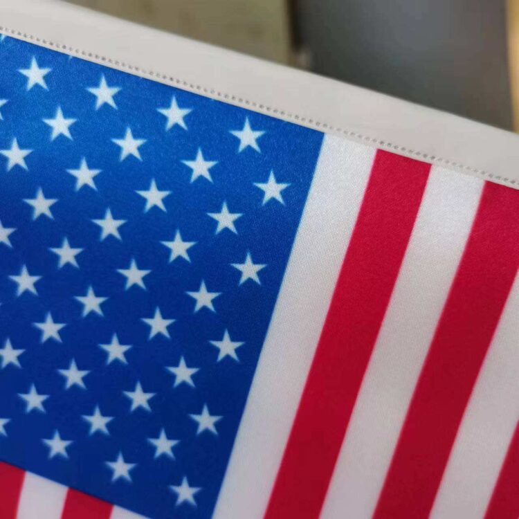 Printing cloth desk steel cross small flags top golden any countries table flag