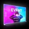 Custom advertising shop&menu display frameless backlit fabric seg exhibition lightbox