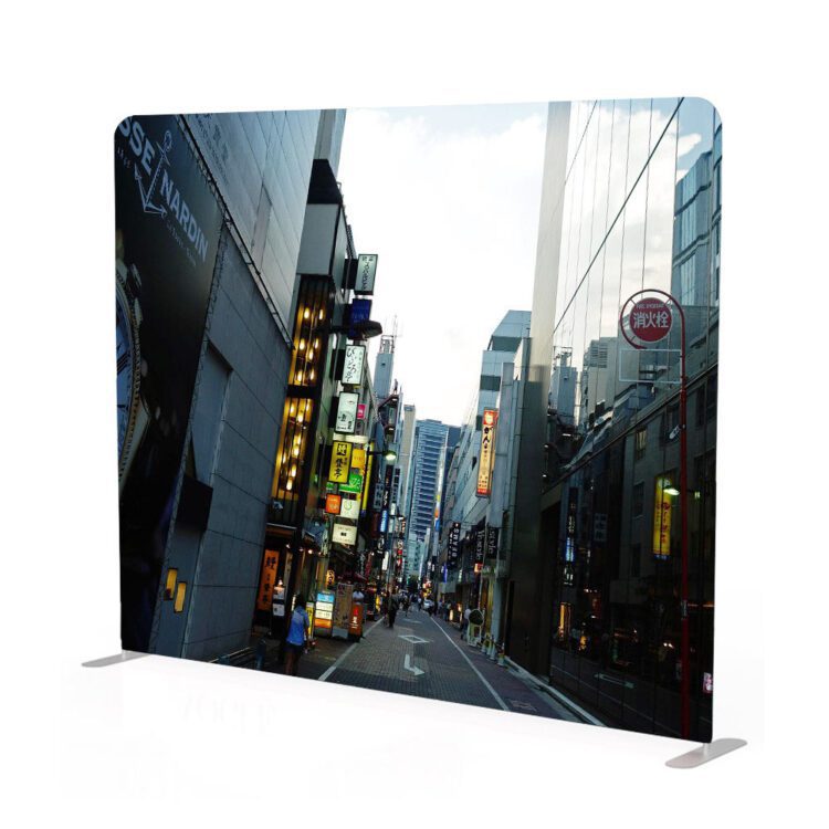 Custom trade show backdrop stand with straight fabric tension display stand other trade show equipment