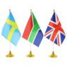 Customized waterproof professional corporate table flag stand with custom logo, desk flag, table flag size