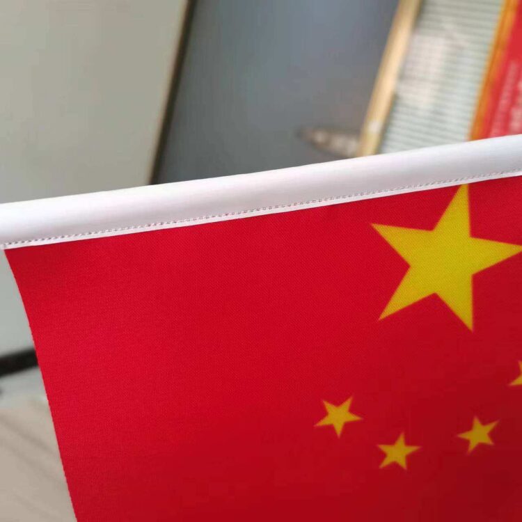 Printing cloth desk steel cross small flags top golden any countries table flag