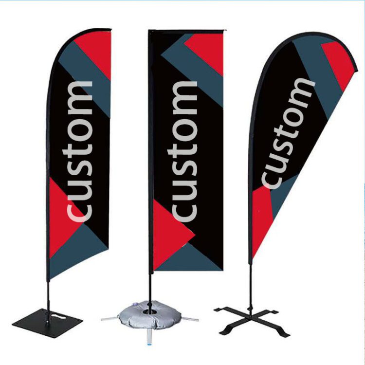 Wholesale beach flag banner advertising wind outdoor custom feather flags custom flag banner