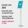 Wholesale classic free-standing vertical telescoping arms heavy aluminum extrusion menu snap frame sign board stand