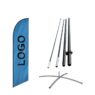 Custom printed bow flags american promotional banners wind swooper base spikes sex blank fear show pole maker