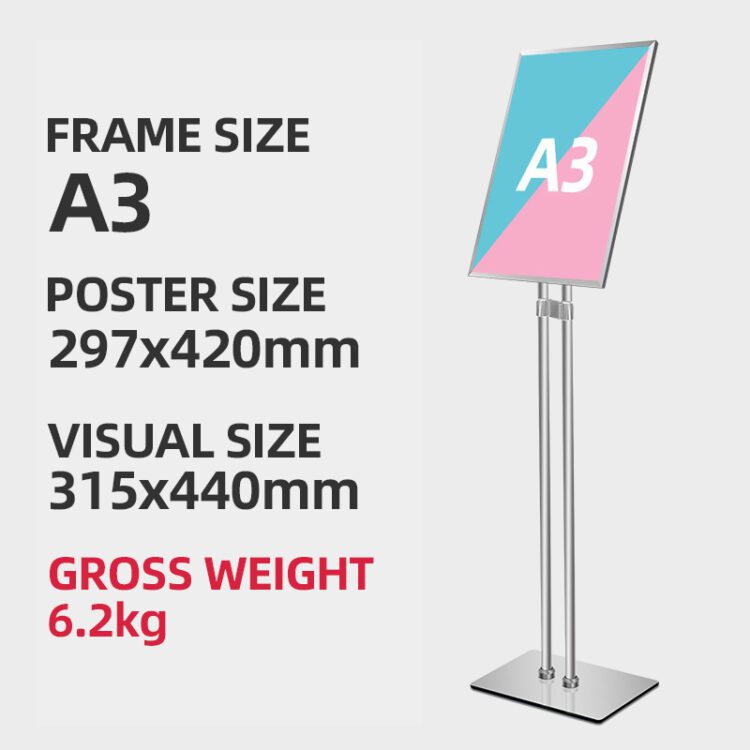 Wholesale classic free-standing vertical telescoping arms heavy aluminum extrusion menu snap frame sign board stand