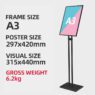 Wholesale classic free-standing vertical telescoping arms heavy aluminum extrusion menu snap frame sign board stand