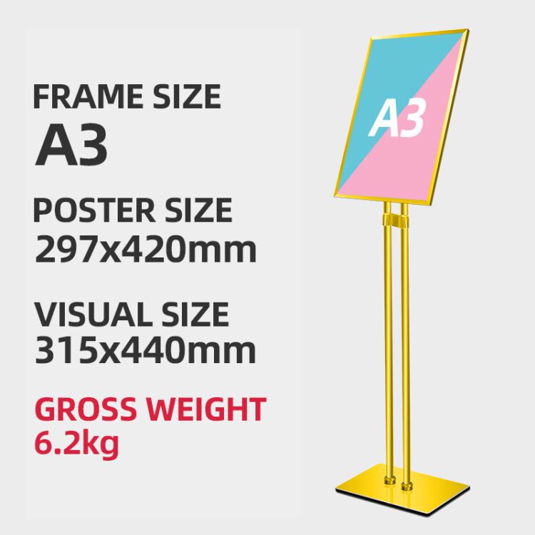 Wholesale classic free-standing vertical telescoping arms heavy aluminum extrusion menu snap frame sign board stand