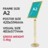 Wholesale menu stand a3 poster display floor stand a4 adjustable paper holder