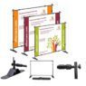 Custom advertising telescopic banner with logo step and repeat retractable back drop carry bag pop up backdrop display stand