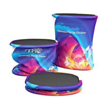 Automatic rising promotional counter display portable pop up counter