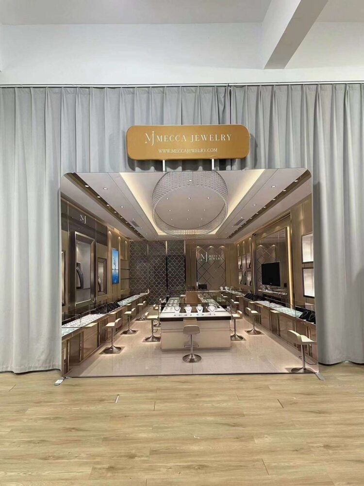 Custom exhibition backdrop trade show pop up display booth stretch tension fabric display for trade show booth prints