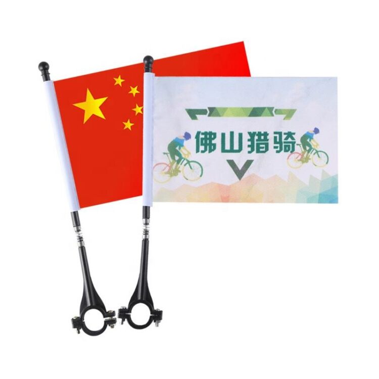 Custom sublimation 14*21cm advertising bike flags bicycle safety flag with pole