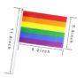 Customized small size shake flag polyester wooden printed lgbt gay pride 14*21cm hand waving hand held rainbow flags