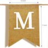 95 burlap flags, white printed letters numbers & symbols, string & needle, diy customizable personalized string flag
