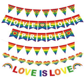 Banner string bunting lesbian rainbow waterproof campaign gay custom pride lgbt flags for festival party celebration decoration