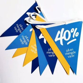 Professional factory 100% polyester pleated fan felt pennant string flags advertising custom bunting flag