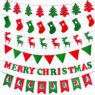 Christmas flag hanging atmosphere decoration felt christmas tree pendants string flag for birthdays party and christmas
