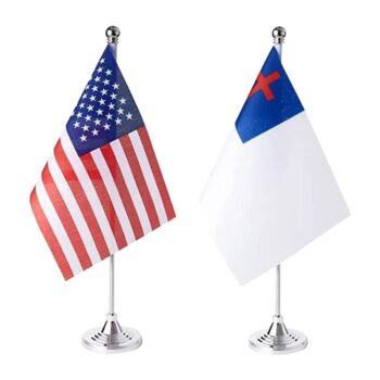 Custom mini table flag small desk flags vivid color table flag with stand
