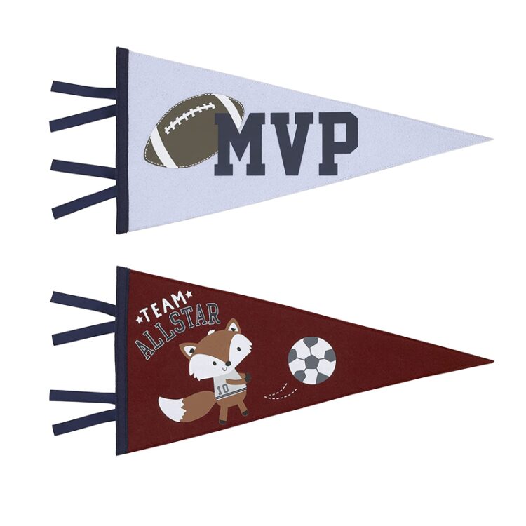 School football team club triangle pennants flag sports college club large mini small custom felt sublimation pennant banner