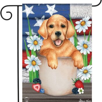 Custom new garden high quality spring decorative seasonal sublimation cotton linen polyester outdoor garden flag for pond yard