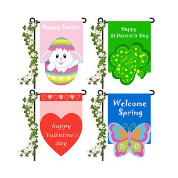 Customizable american independence day wool garden flags for 4th of july holiday yard decorations