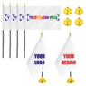 Wholesale custom design print hand flag desk flag desk decoration with stands custom logo desk flags