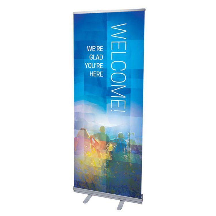 Hot selling expo roll up standing display small big promotional stands exhibition retractable banner stand