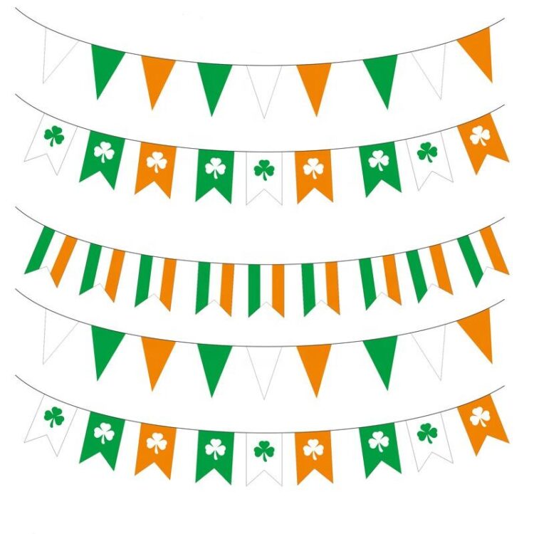 Low price customization irish festival theme party st patrick's day bunting string flag party decorations