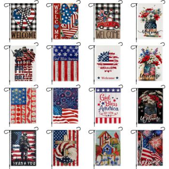Memorial day freedom boots garden flag linen burlap 4th of july independence day patriotic american veteran soldier burlap flags
