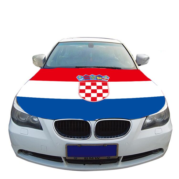 Custom car hood cover flag, croatia flag car bonnet hood cover