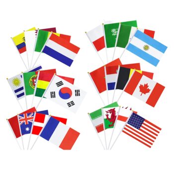 Hot selling china manufacturer cheap custom polyester car window hand fans mini national hand waving flag