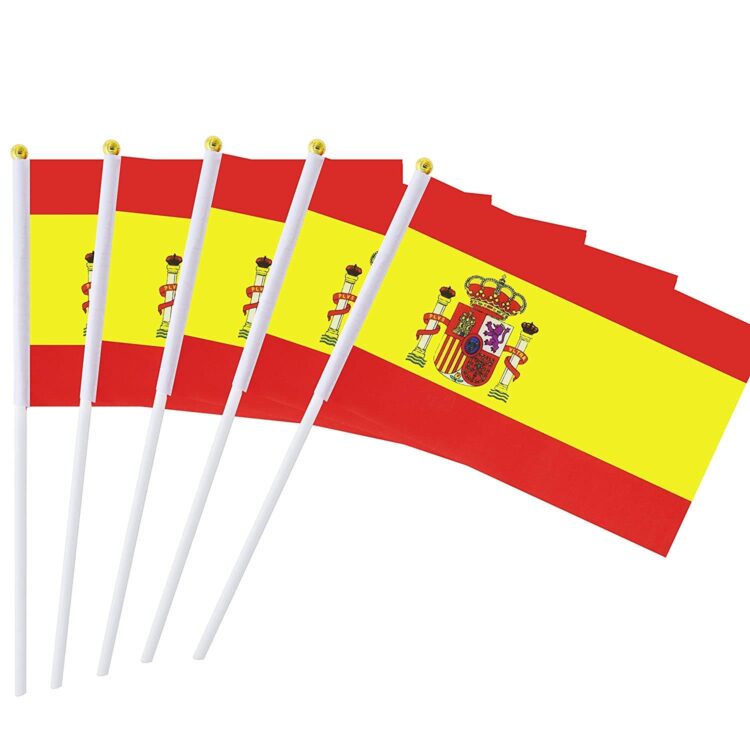 Flag suppliers 100%polyester custom fans small hand us flag printed germany stick flag with wood pole