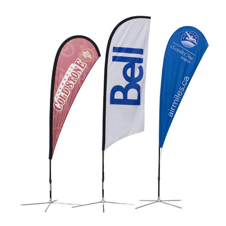 Custom logo printing feather flying flag advertising feather banner bow beach flag