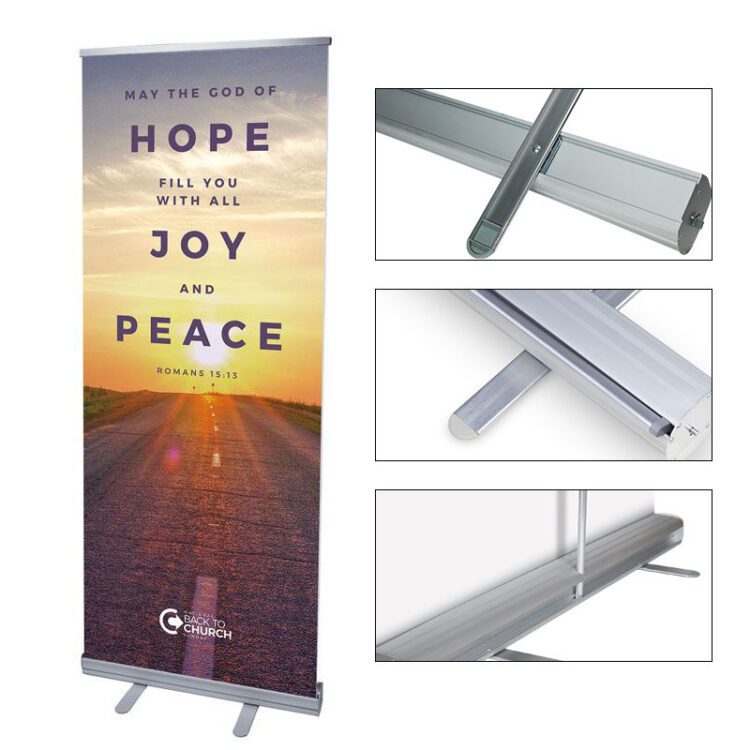 Cheap price paper display custom poster holder advertising rollup standee retractable banner