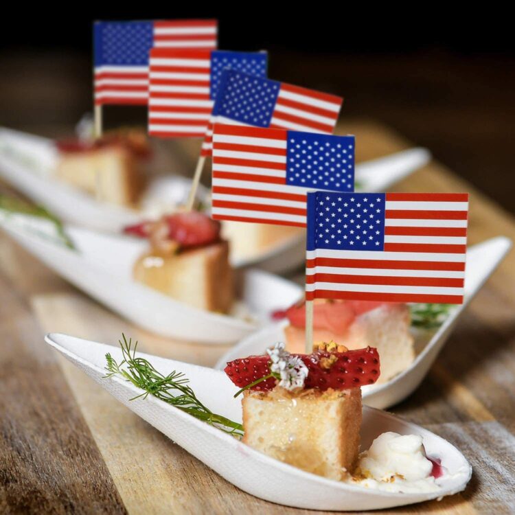 Custom small paper wood toothpick flags party cocktail food fruit decoration mini flags