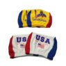 Spandex fabric stretched custom printed logo sublimation country national car headrest cover flag