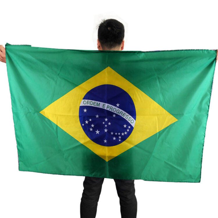 Custom promotional cape 3*5 feet brazil senegal body flags for cheering