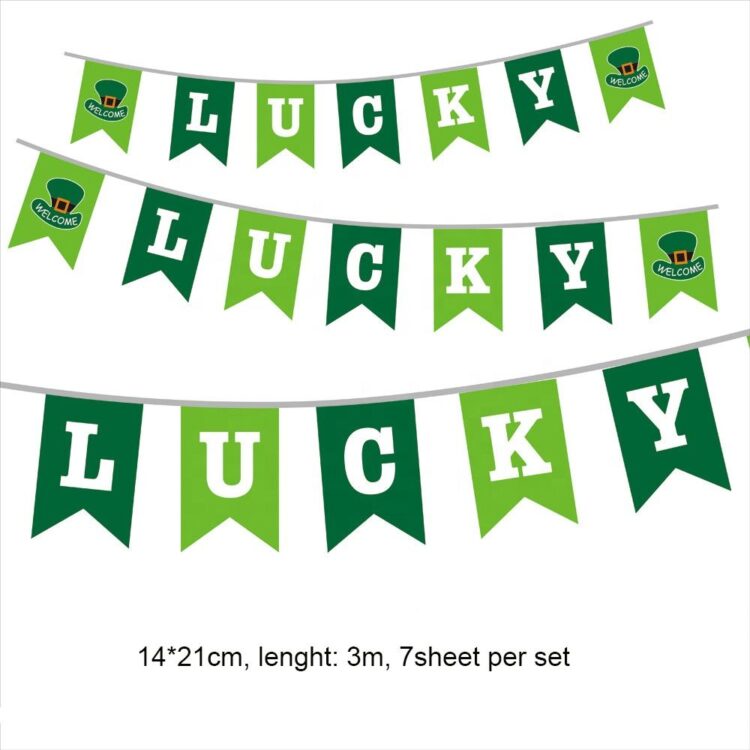 Low price customization irish festival theme party st patrick's day bunting string flag party decorations